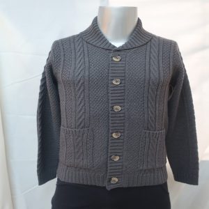 Men’s L/S Turtle NK button cardigan with pocket on100% Acrylic in 5gg