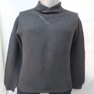 Men’s long sleeve cross collar with zipper on 100% Cotton in12