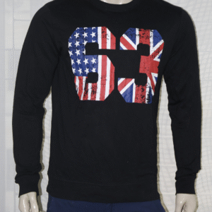 Men's teddy fleece sweat with chest print on 60% Cotton 40% Polyester 260gsm