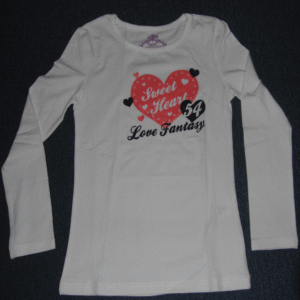 Girls long sleeve T- shirt with print  on 100% Cotton S/J 160gsm