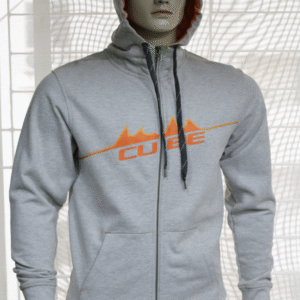 Men's teddy fleece zip-Hoody with chest print on 60% Cotton 40% Polyester 260gsm