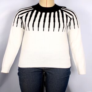 Ladies L/S yoke with jaq design on 100 % Acrylic-7gg.