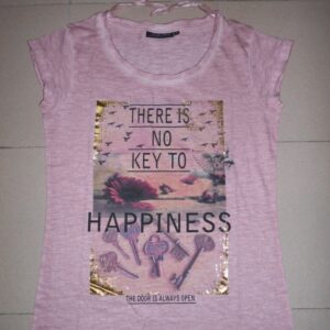 Girls Yarn dyed T-Shirt pigment dyed with print  on 100% Cotton S/J 160gsm