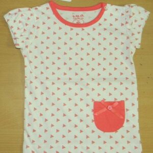 Girls t shirt  with allover print  & pocket on 100% Cotton S/J 160gsm