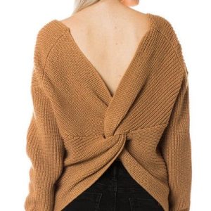 Ladies back cross fancy pullover